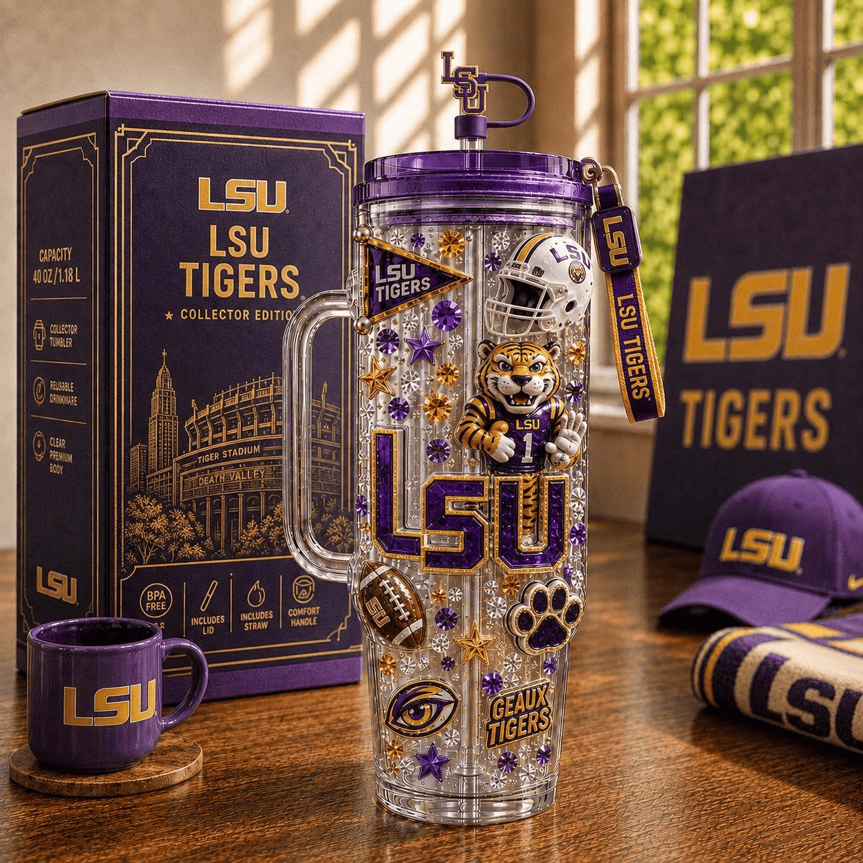 LSUT 40oz Tumbler With Handle NHVH