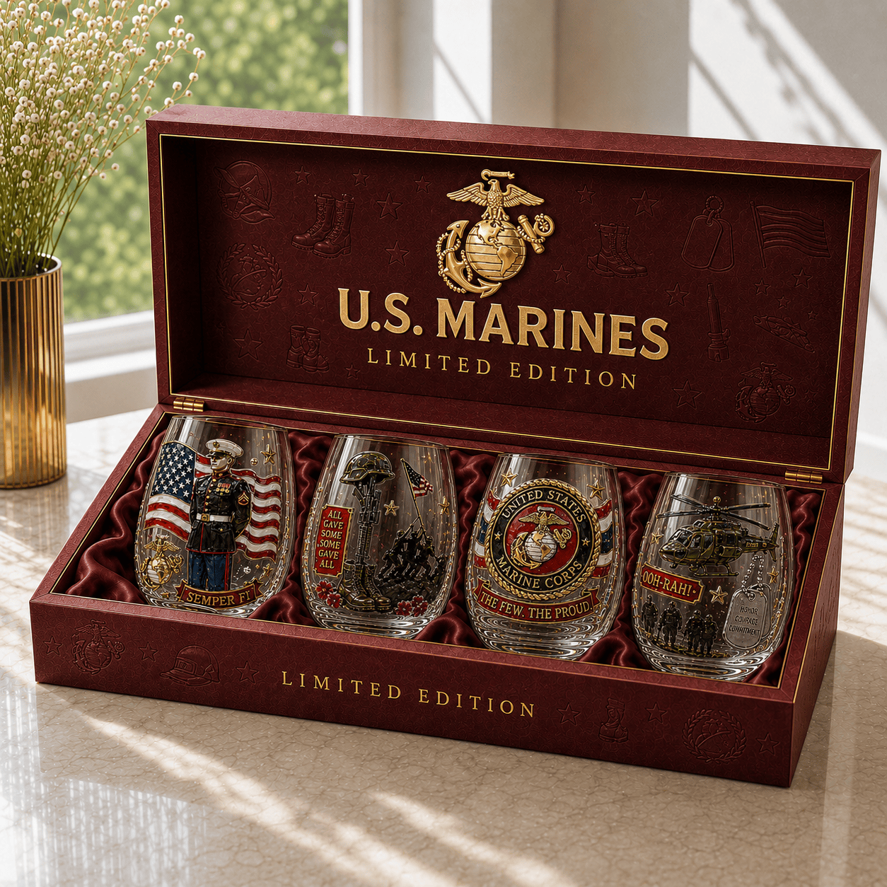 Premium USMC Whiskey Glass Set TTTT