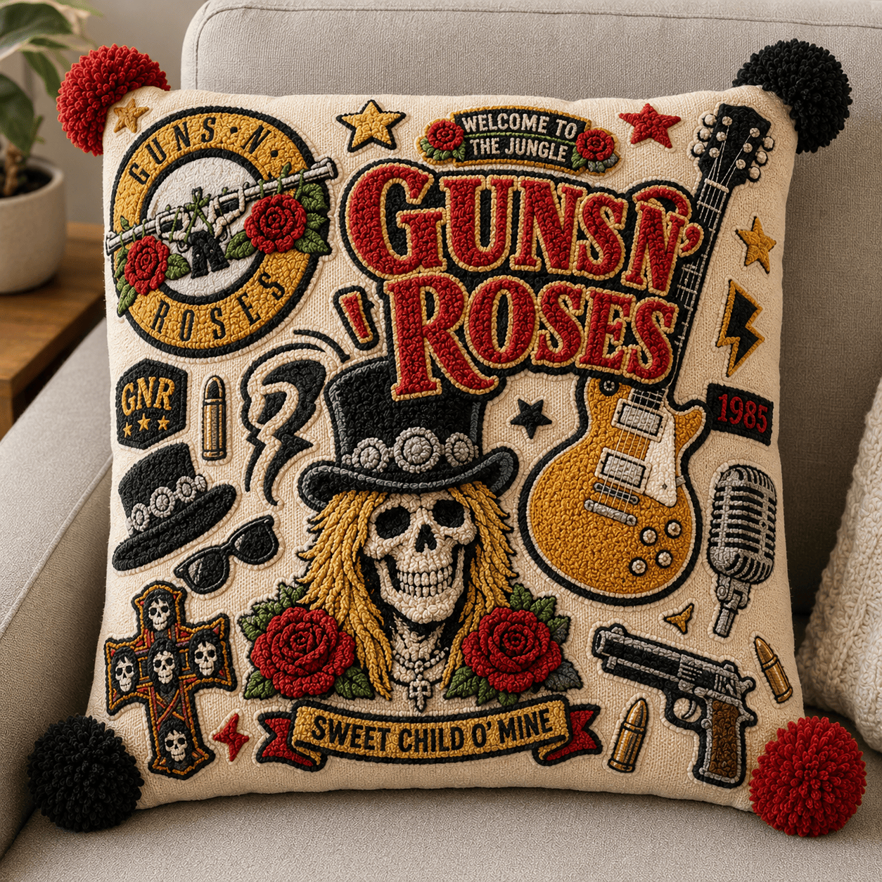 GNR Tufted Sofa Cover & Pillow Set NTKO