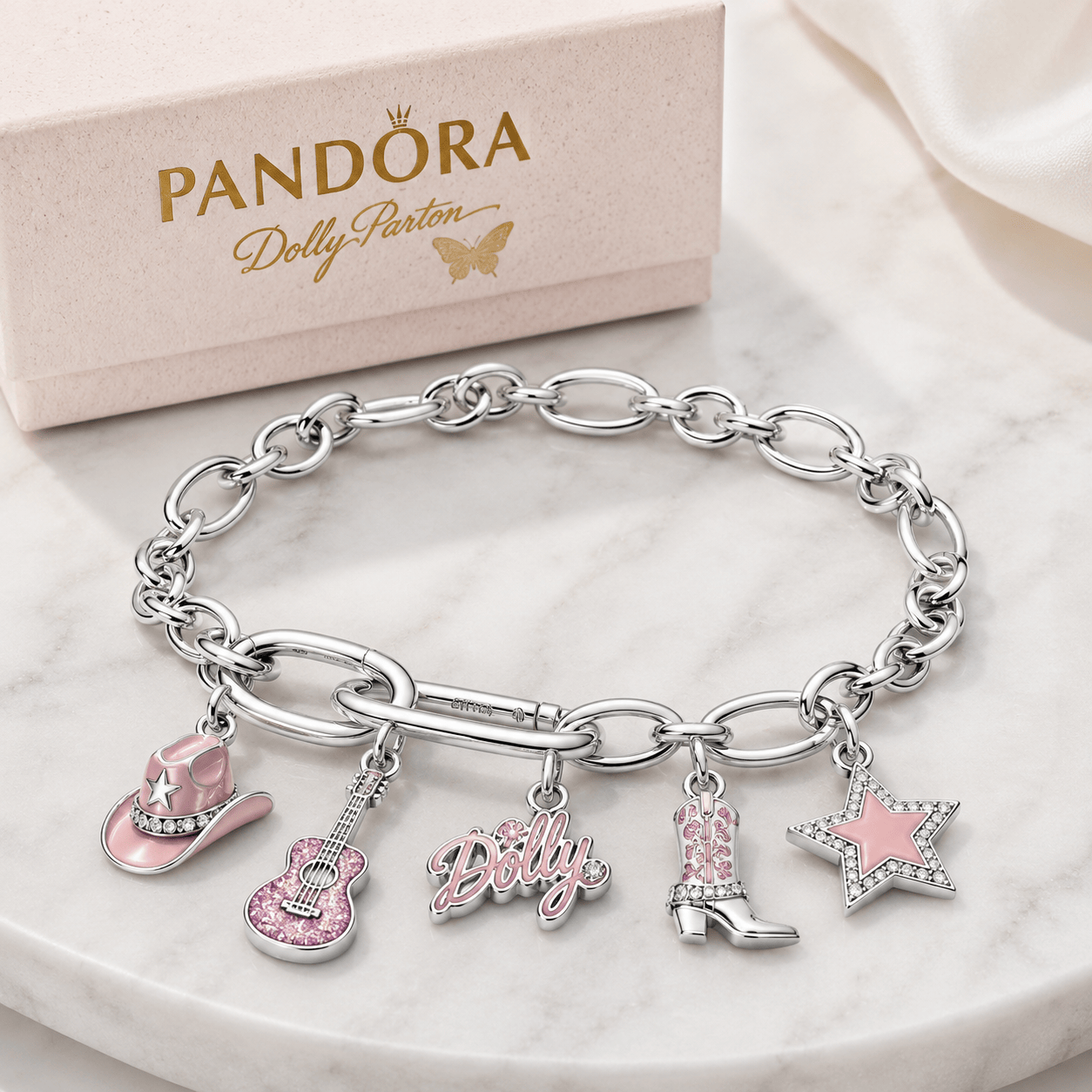 DLPT Silver Charm Bracelet Set BMD