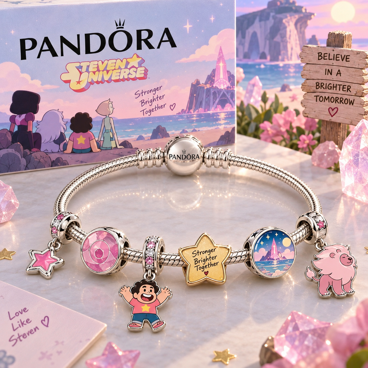 STUN Sliver Charm Bracelet Set PTT
