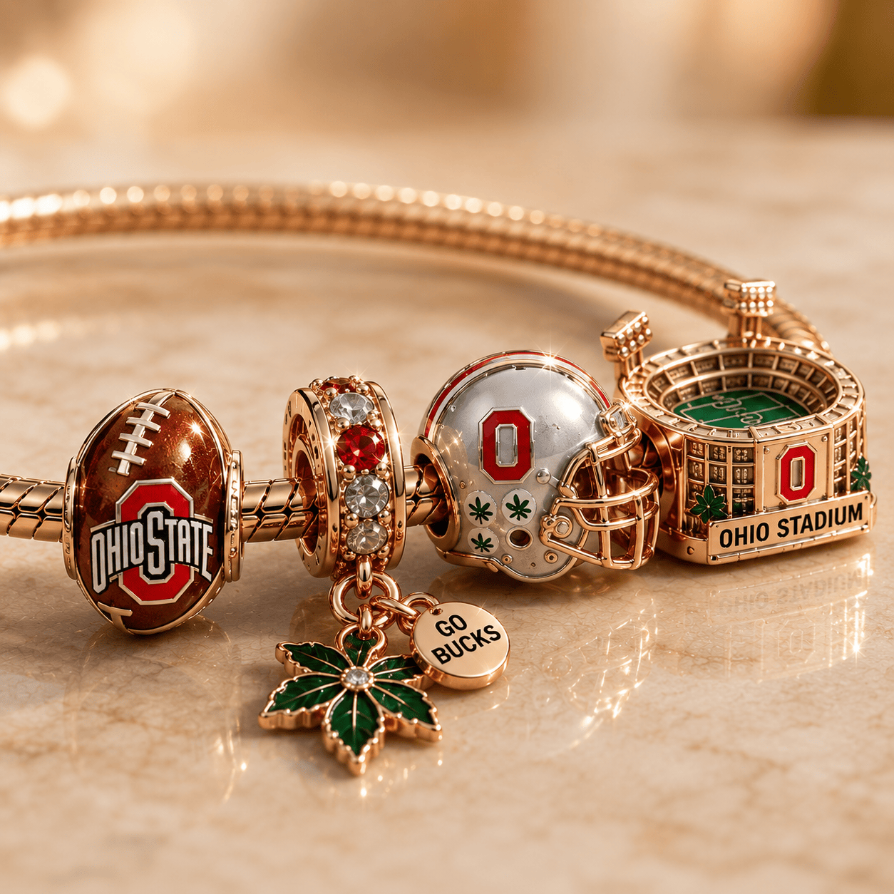 OSB Pink Gold Charm Bracelet Set PNPA