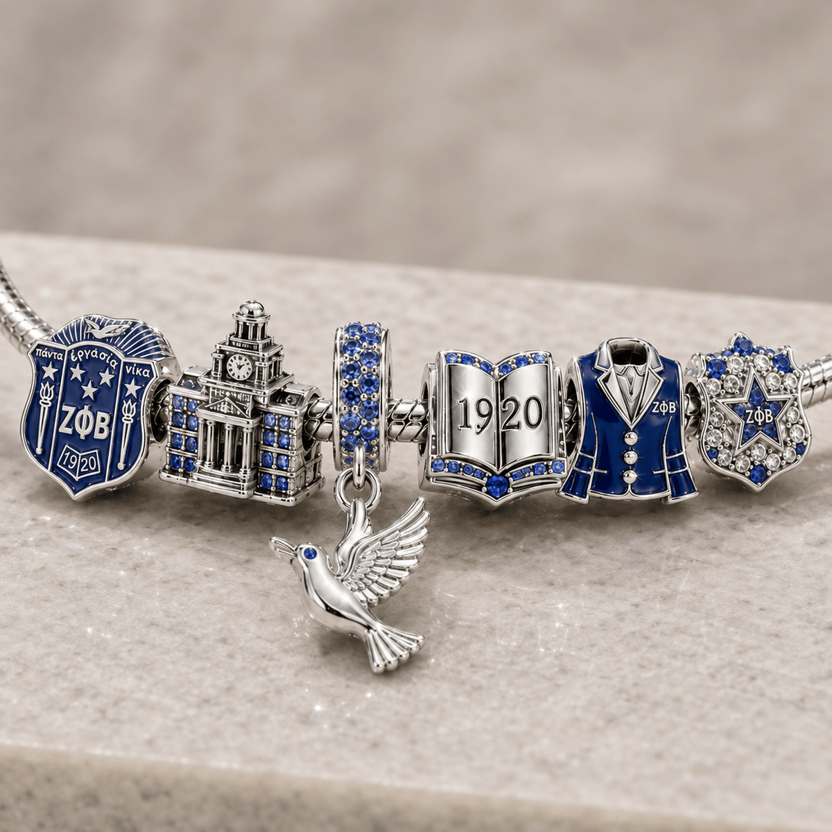 ZPB Silver Charm Bracelet Set NTVA