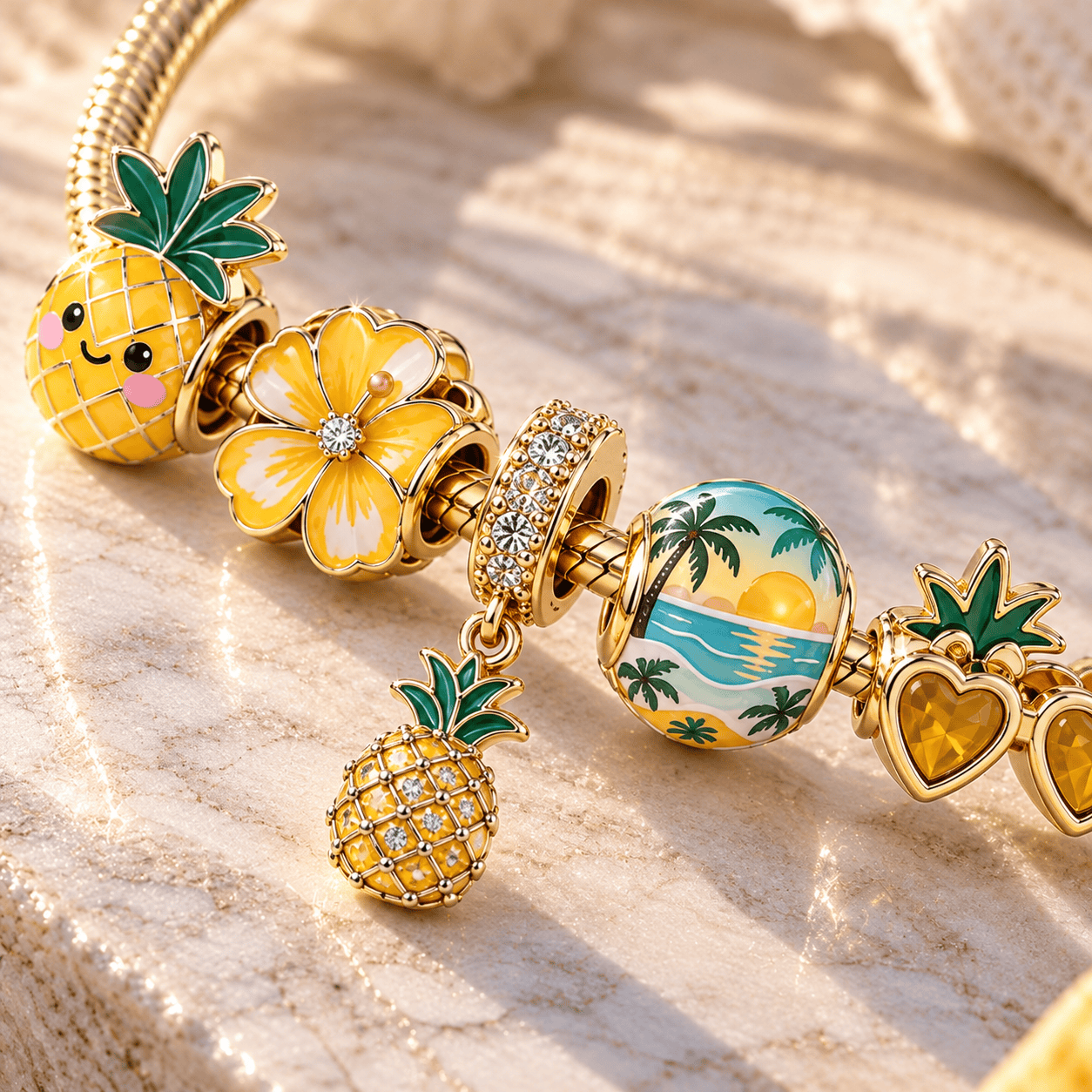 PA Gold Charm Bracelet Set TTN