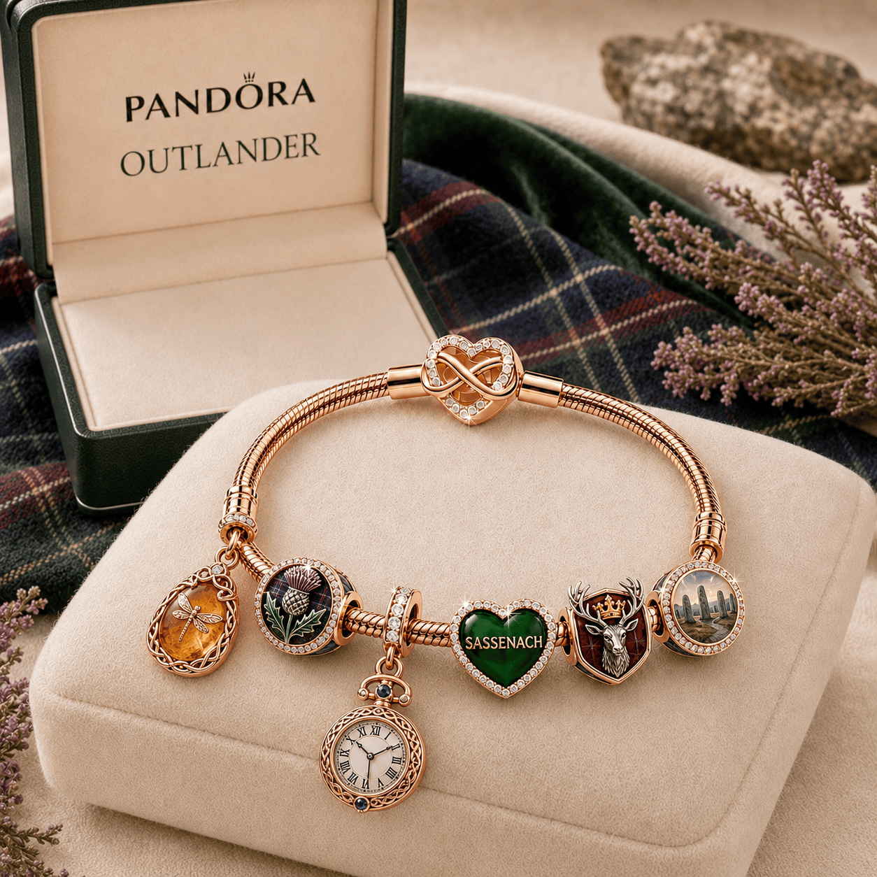 OTL Rose Gold Charm Bracelet Set TMH