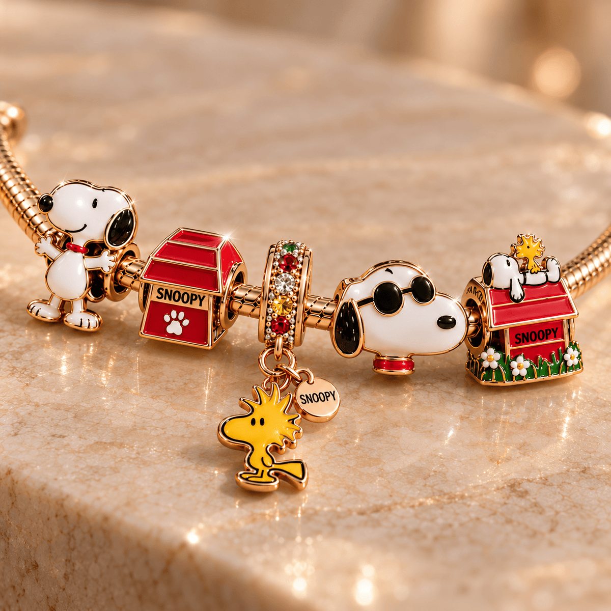 SPNY Gold Charm Bracelet Set PNPA