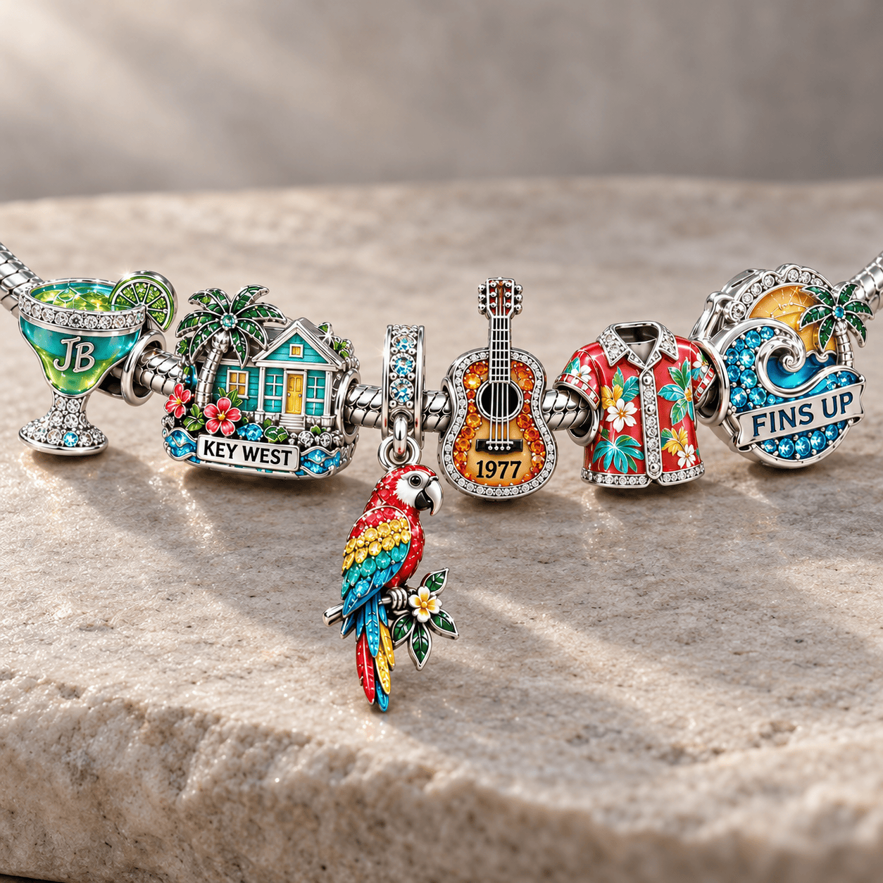 JBT Silver Charm Bracelet Set NTVA