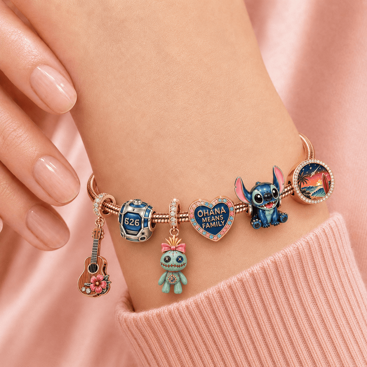 STC Rose Gold Charm Bracelet Set TMH