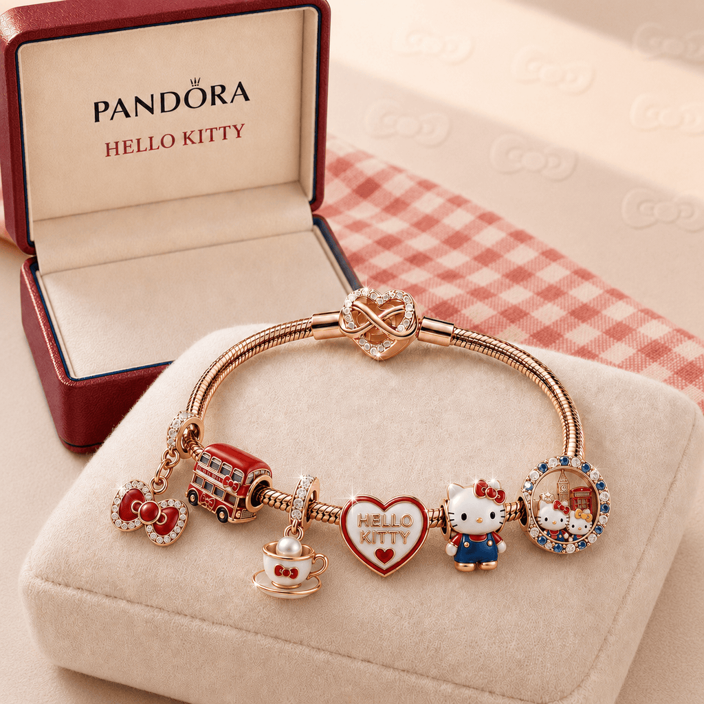 HLKT Rose Gold Charm Bracelet Set TMH
