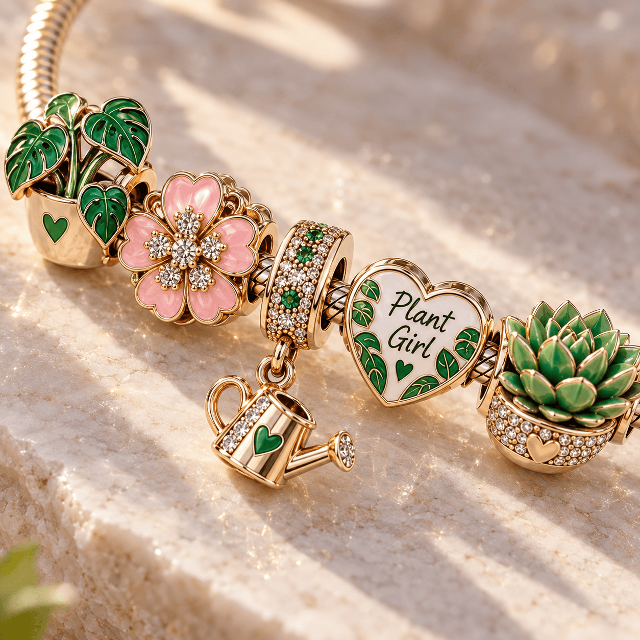 PG Silver Charm Bracelet Set TTN