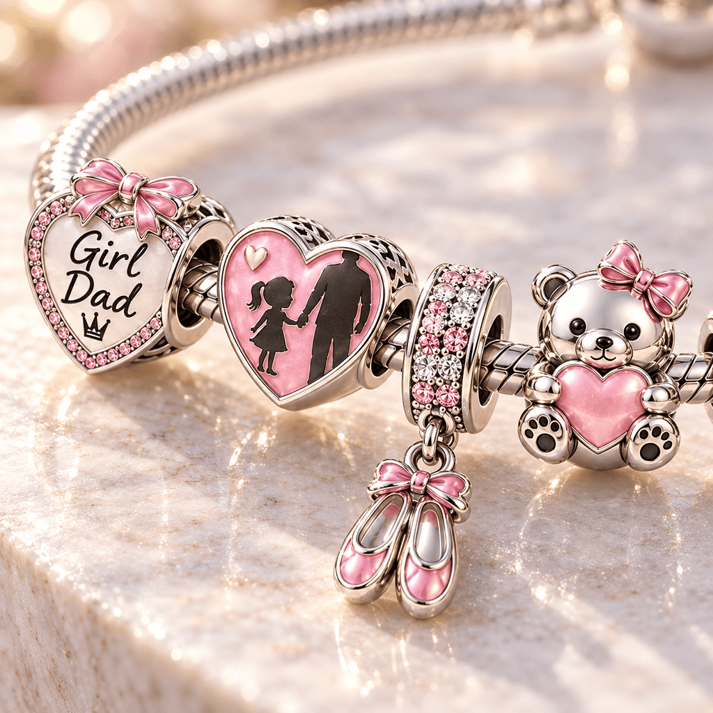 GD Silver Charm Bracelet Set TTN
