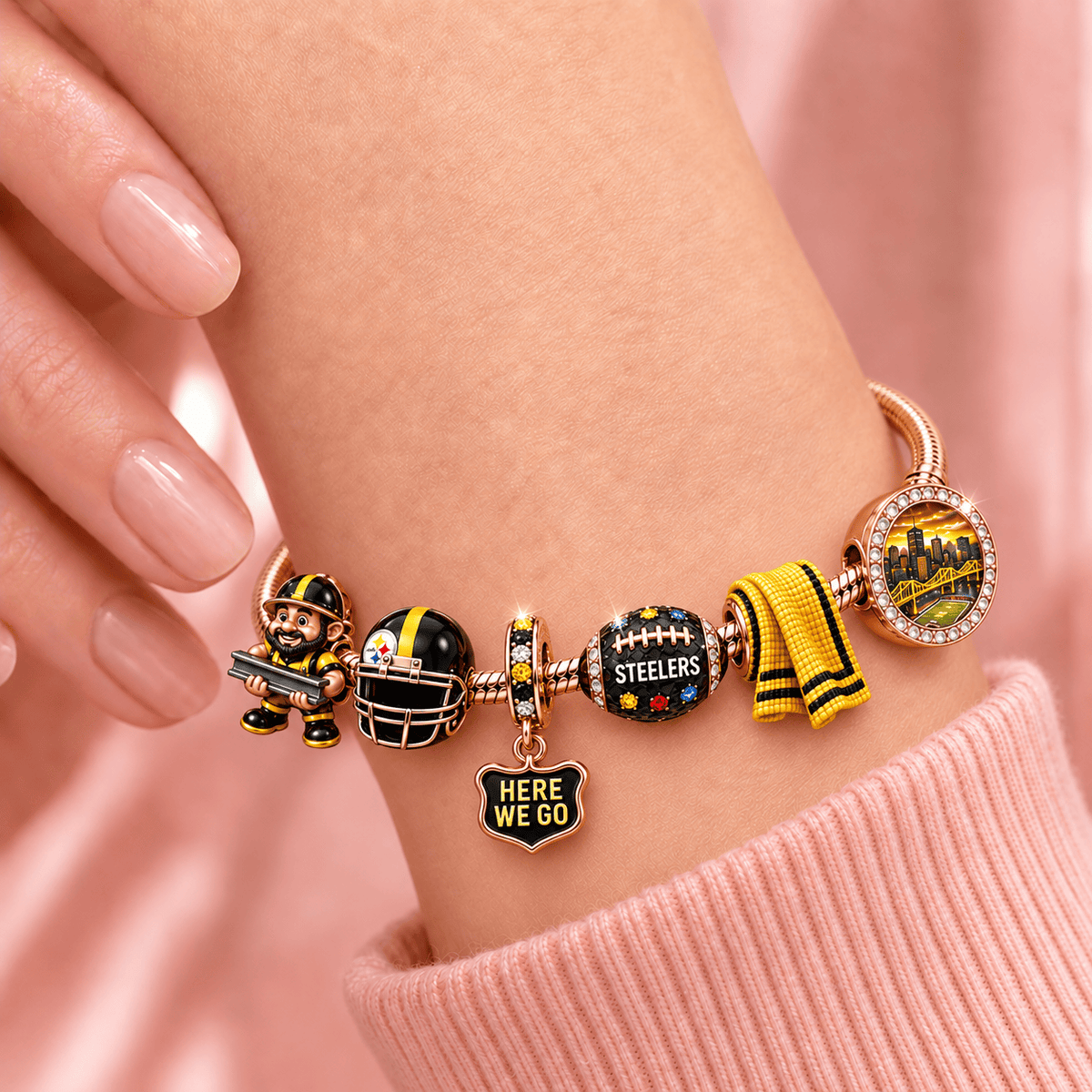 PBS Rose Gold Charm Bracelet Set TMH