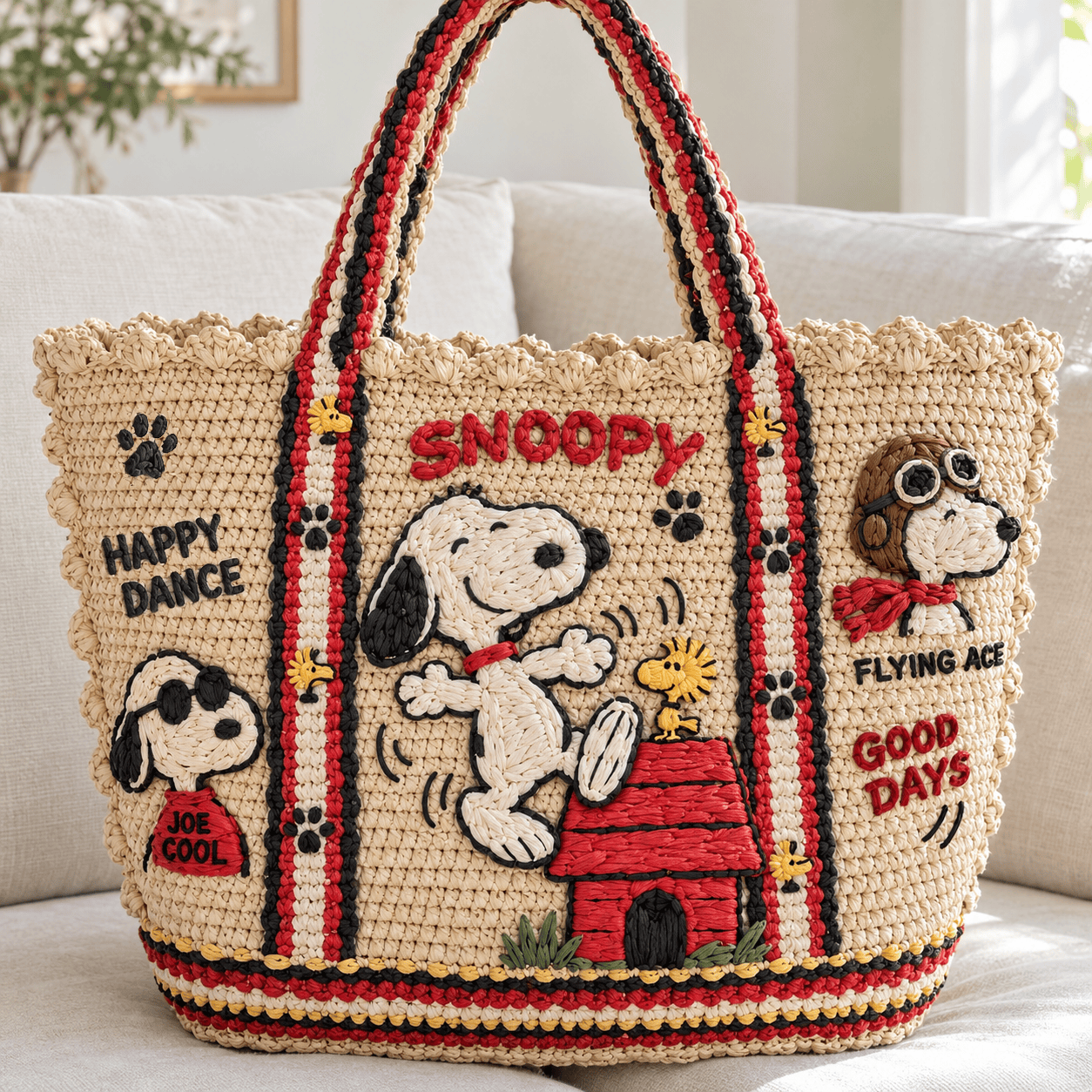 SNPY Straw-Style Embellished Tote Bag HTTT