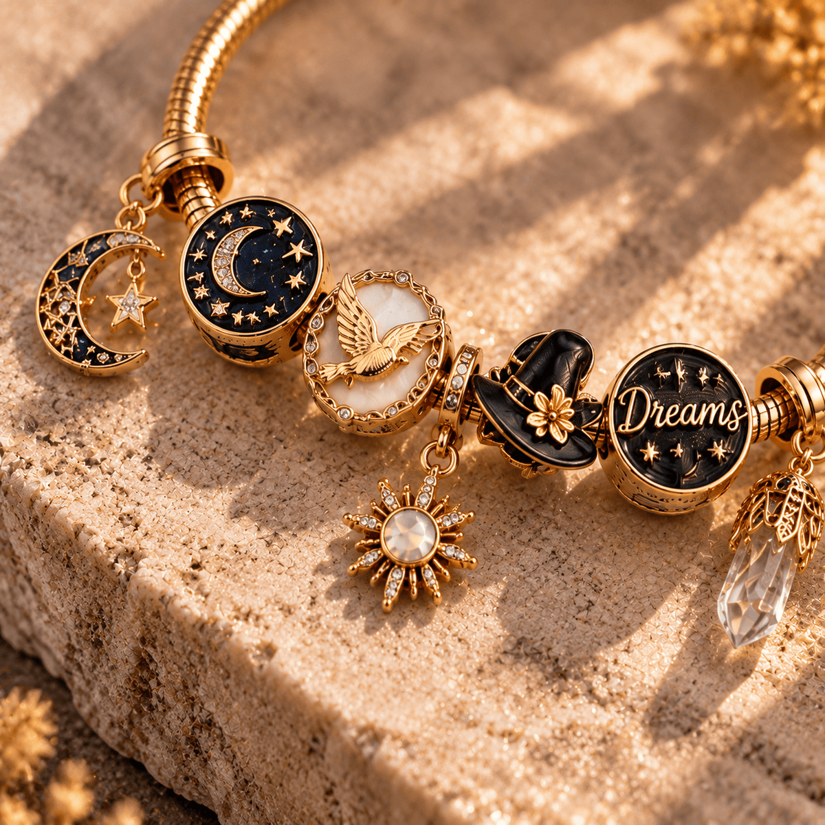 STNK Gold Charm Bracelet Set PTT
